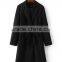 Runwaylover EY1018C Lady Trench Coat With Belt Black Long Women Coat