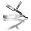 Straight Edge Barber Shaving Razor, 8.5-Inch Matte Silver Gray Stainless Steel Folding Straight Razor,