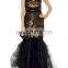 ladies long evening party dress black lace mermaid evening gowns