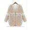 New style Loose V neck long sleeve winter women faux fur coat