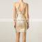 Fashion high quality thin women golden bling bling strapless skirt dresses