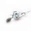 Fashionable New Cut Rhinestone Crystal Zhenqi Shaped Pendant Latest Design Simple Sliver Necklaces