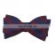 Custom design lumber stripe silk linen mens bow tie