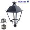 DLC qualified Street LED Post Top Light Fixtures, 50W, 120-277VAC, 5100 lm, 5700K, 5 yrs warranty