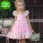 2019 summer pink girl fly sleeve lace flower princess dress kids backless frock designs