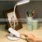 5W 1250mAh USB charge battery desk lamp Touch control bedside reading led Clip table lamp