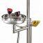 Laboratory fittings wall-mount emergency shower double eye wash