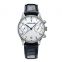 Stainless Steel Case Chronograph Watches Man Genuine Leather Multi-Function Watch