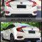 Rear Bumper Diffuser Lip Rear Diffuser Spoiler Lip for Honda Civic 2016-2018 Gloss black