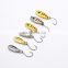 Wholesale Durable Zinc Alloy 1.5g/2.5g/3.5g Professional Ice Trout  Single hook Fishing Spoon / Jig lure