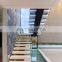 High quality CBM modern tempered glass tread stairs escaleras staircase