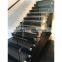 Modern house glass staircase design led glass steel wood floating stairs