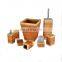 Special designed bamboo plus stainless steel bathroom accessories set