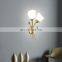 Nordic Gold Color Wall Lamp Modern Glass Interior Bedroom Decoration Metal Wall Lamp