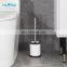 Wholesale Flip Cover Bathroom Cleaning Bristles Round Toilet Brush With Holder Multi Color