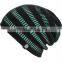 promotional custom your own logo fitted new fashion black color striped rasta beanie tam hat