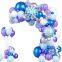 Bulk Snowflake Foil Balloon Sets - Blue/Lavender, for Snow Princess Themed Birthday Parties