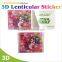 2016 3D printing PP sticker,3D motion sticker, flip lenticular sticker                        
                                                Quality Choice