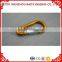 Hot Selling High Quality ALUMINUM CARABINER Yellow or Gold SPRING HOOK China Rigging Hardware Manufacture