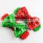 Christmas sequin fabric big red hair bows, high quality decorative green bowknot for baby girls hair headbands