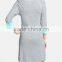 Wholesale Soft Half Sleeve Ribbed Women Cotton Nightshirt
