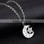 China Top Ten Selling Products 316L Stainless Steel Silver Plating Moon Star Pendant for Couples