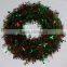 46cm Green+Red Color PET Decorative Christmas Tinsel Wreath