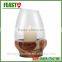 2015 New Design Glass Candle Holder Decorative Candle Jar With Wood Stand
