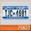 Popular Customized Vehicle Serial Aluminum Embossed Number Plate