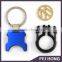 Promotion color plated with buckle coin keychain for euro