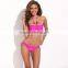 Wholesale! RELLECIGA Jungle Jewel Fashion Bandeau Bikini Swimwear - Classic Solid Rose Red with 1/2 Mild Push-up Cup