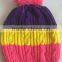 Pom pom chromatic stripe plain baby knitted cap