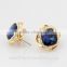 Trending hot products gold color alloy earring royal rhinestone earring