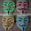 Halloween EL wire lighting party mask V for Vendetta Mask
