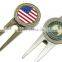 Metal Golf Pitchfix Divot Repair Tool With Detachable Personlised Marker