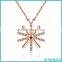 Fashion Neckalce Jewelry 2016, 925 Sterling Silver Diamond Pendant Sun Necklace