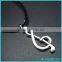 2016 Newest Fashion S925 Note Music Notation Sterling Silver Pendant Leather Vintage Men Necklaces for Women Silver Jewelry