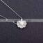 Zircon Shell shape with pearl charm necklace