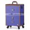 Sunrise 2016 Best Selling Purple Color rolling Make up case beauty cosmetic case with drawers