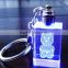 color LED Light Crystal Keychain for Decoration or Holiday Gifts 2015.3D laser crystal keychain