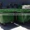 1100Litre wleelie bins in public area for garbage collections/outdoor rubbish cans with lid