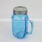 Colorful 3 sizes Glass Mason Jar with Handle