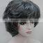 Black with c aged women elderly Fluffy Wig N530