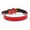 100% full grain leather pet collar fashion padded red leather customised dog collar