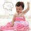 hot sale soft feel cotton applique baby hood/blanket