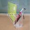 A4 clear acrylic table tent with pen holder