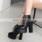 PU half boots newest designs high heel shoes 2017 PF4419