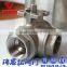 three way stainless steel ball valve with ISO5211 mounting