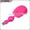 Hot selling colored retractable 3d cute laptop mini mouse
