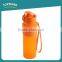 Promotional foldable food grade silicone soft water bottle with cap